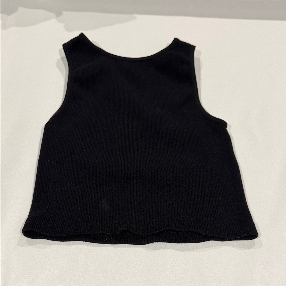 Dynamic jeanless apparel Black ribbed tank. ONE SIZE